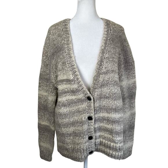 Derek Lam 10 Crosby Sz M Wool Alpaca Blend Chunky Knit Oversized Cardigan Cream - Picture 4 of 16